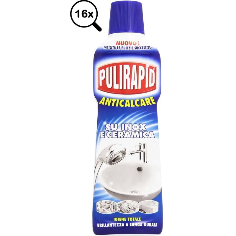 foto del prodotto 16x pulirapid anticalcare liquido classico 500ml igiene totale inox e ceramica