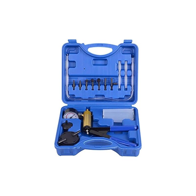 foto del prodotto 17 pezzi pompa per vuoto spurgo liquido freni spurgo professionale tester del vuoto 2 in 1 kit di strumenti tester del vuoto per auto set di