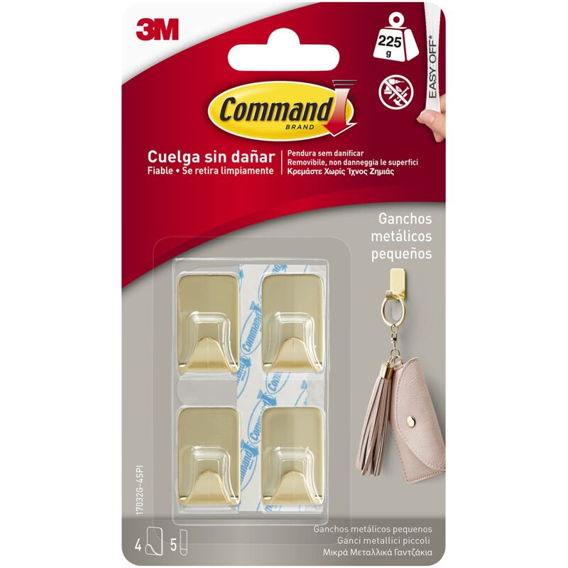 foto del prodotto 17032br gancio metallico piccolo, oro command