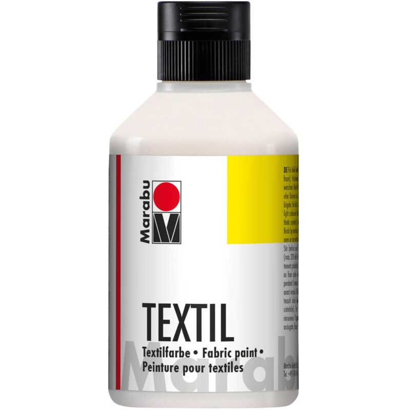 foto del prodotto 17160075073 colore per tessuti, 250 ml, colore bianco etichetta in lingua italiana non garantita marabu