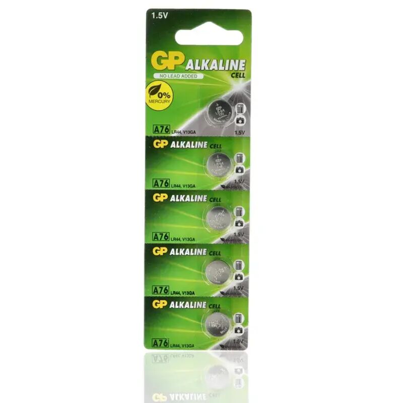 foto del prodotto 17169 5 batterie gp alkalina, 1.5v, lr44 v13ga, blister gp batteries