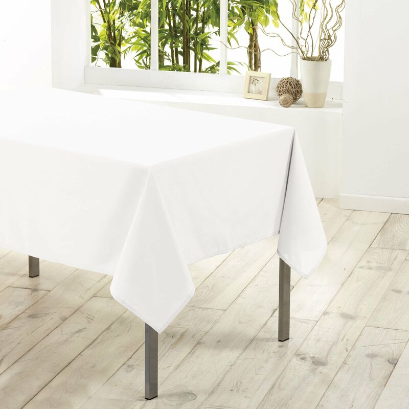 foto del prodotto 1720206, tovaglia rettangolare , 140 x 250 cm , essentiel , poliestere unito , bianco douceur d int rieur