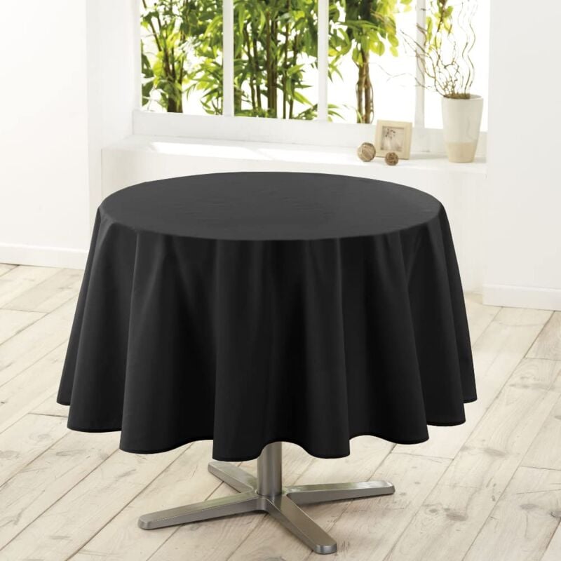 foto del prodotto 1720381, tovaglia rotonda , 180 cm , essentiel , poliestere unito , nero douceur d int rieur