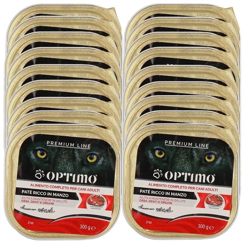 foto del prodotto 18 optimo pat per cane in confezione da 300 gr gusto manzo