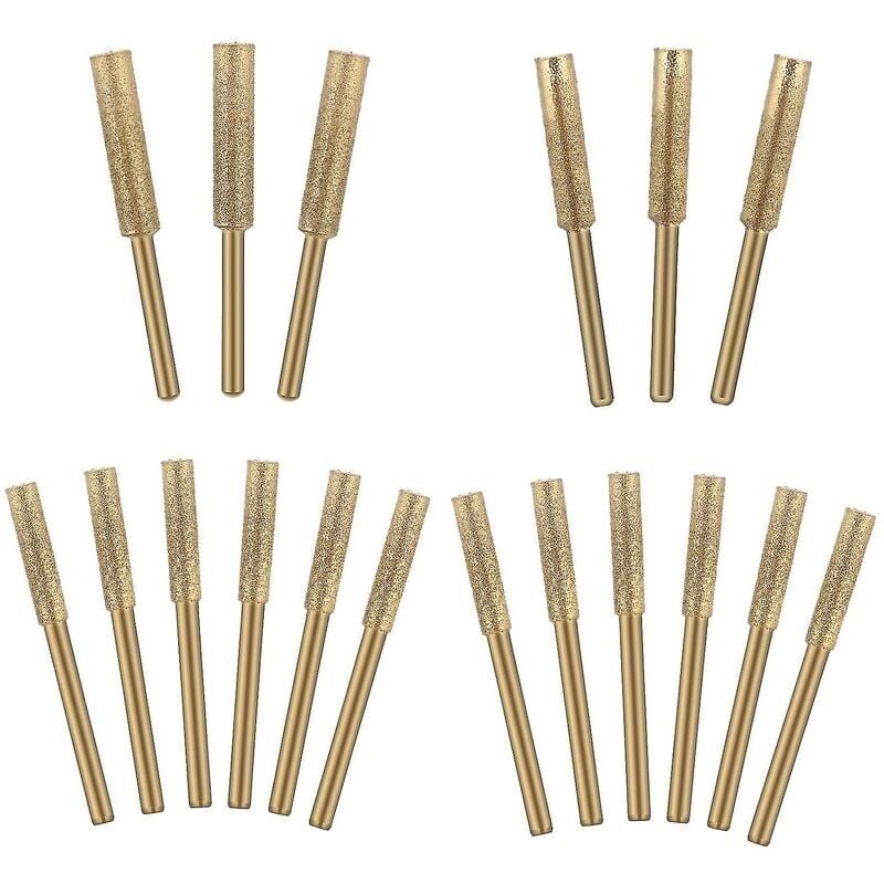 foto del prodotto 18 pezzi di pietra per affilare la motosega diamantata, strumento per affilare le pietre, 4,8 mm, 5,5 mm, mole e affilatura della motosega, per