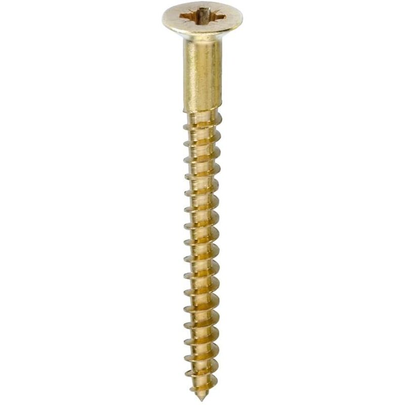 foto del prodotto 18 pezzi viti per legno con testa piana svasata 2,5x12mm ottonate