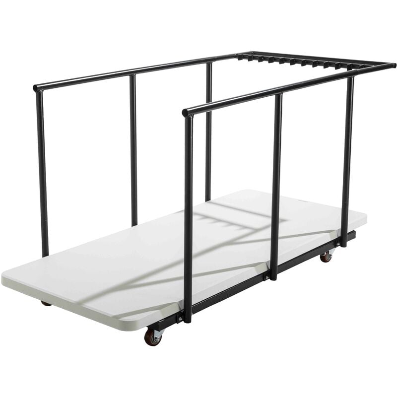 foto del prodotto 18 tavoli pieghevoli monoblocco da 180 cm e carrello di trasporto