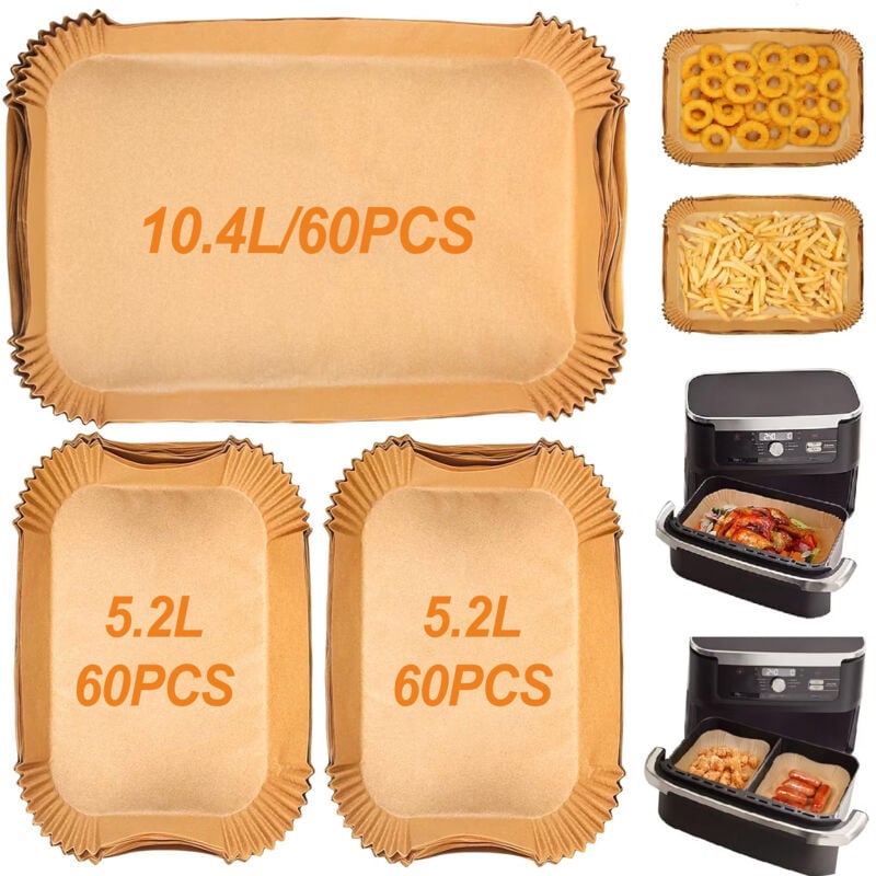 foto del prodotto 180 pezzi di carta da forno per friggitrice ad aria ninja da 10,4 l e 5,2 l, carta da forno per friggitrice ad aria ninja foodi flex af500eu, carta