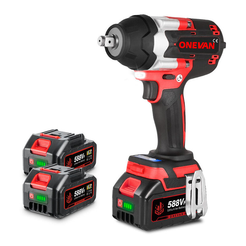 foto del prodotto 1800 n.m torque chiavi a impulsi avvitatore a percussione con 2 batterie