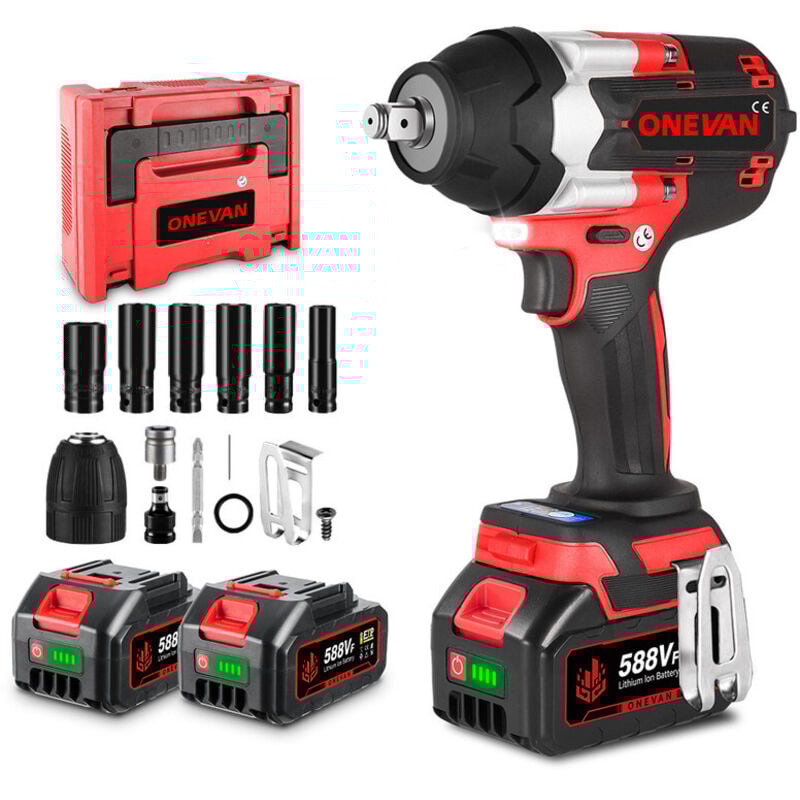 foto del prodotto 1800n.m avvitatore elettrico senza spazzole avvitatore a batteria da 1 2 pollici strumento di potere con 2 batterie 12 accessorio