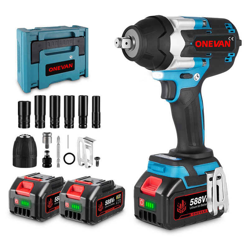 foto del prodotto 1800n.m cacciavite avvitatore a percussione elettrico senza spazzole con 2 batterie 12 accessorio