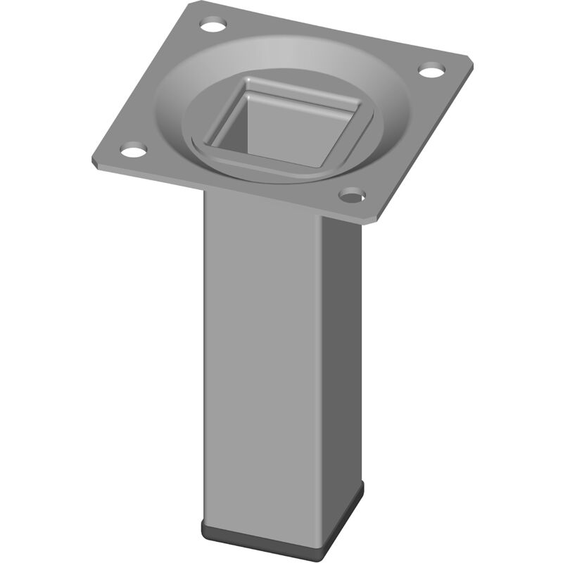 foto del prodotto 18133 00288 set de 4 gambe in acciaio con piastra di ancoraggio, bianco alluminio , 10 cm, set di 4 pezzi element system