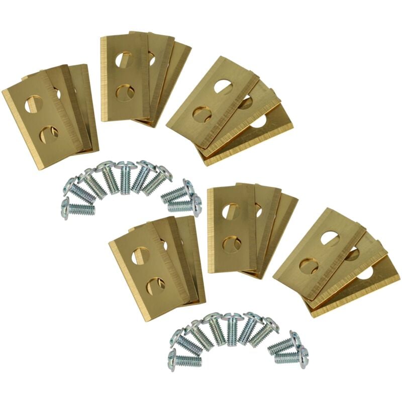 foto del prodotto 18x lama di ricambio compatibile con worx landroid wr141e, wr130e, wr-110-mi tagliaerba - oro, in acciaio rivestito in titanio - vhbw