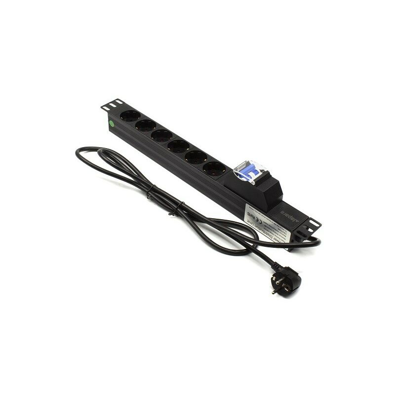 foto del prodotto 19 6 x schuko rack power strip con magnetotermia e protezione lapara networking