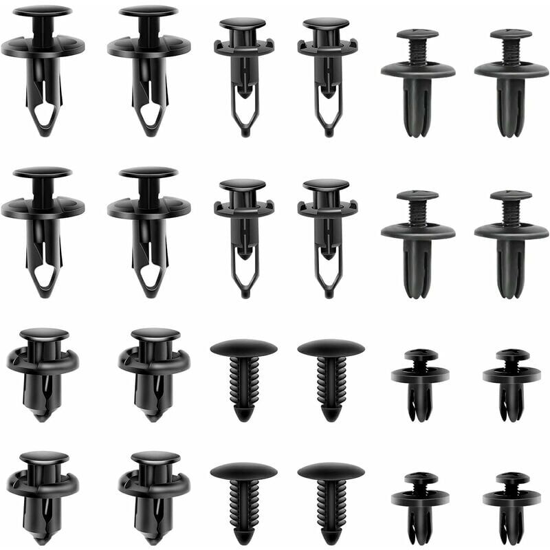 foto del prodotto 190 pezzi clip per auto, clip per rivetti in plastica per auto riparazione automobili, rivetti in plastica, elementi di fissaggio per rivetti in