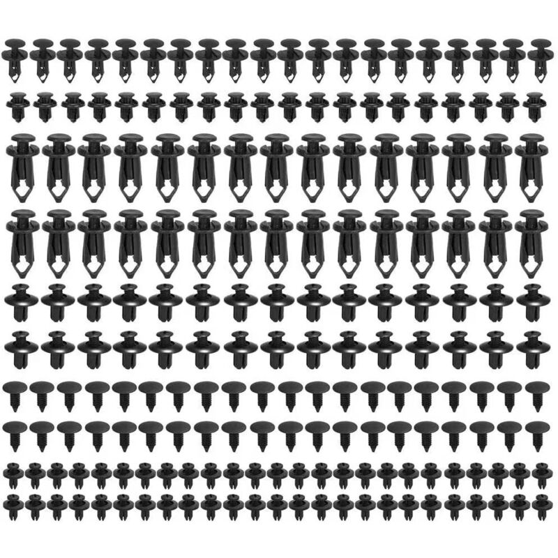 foto del prodotto 190 pezzi di clip di fissaggio e dispositivi di rimozione per auto 6 dimensioni pi comuni clip per finiture porte per toyota, honda, nissan,