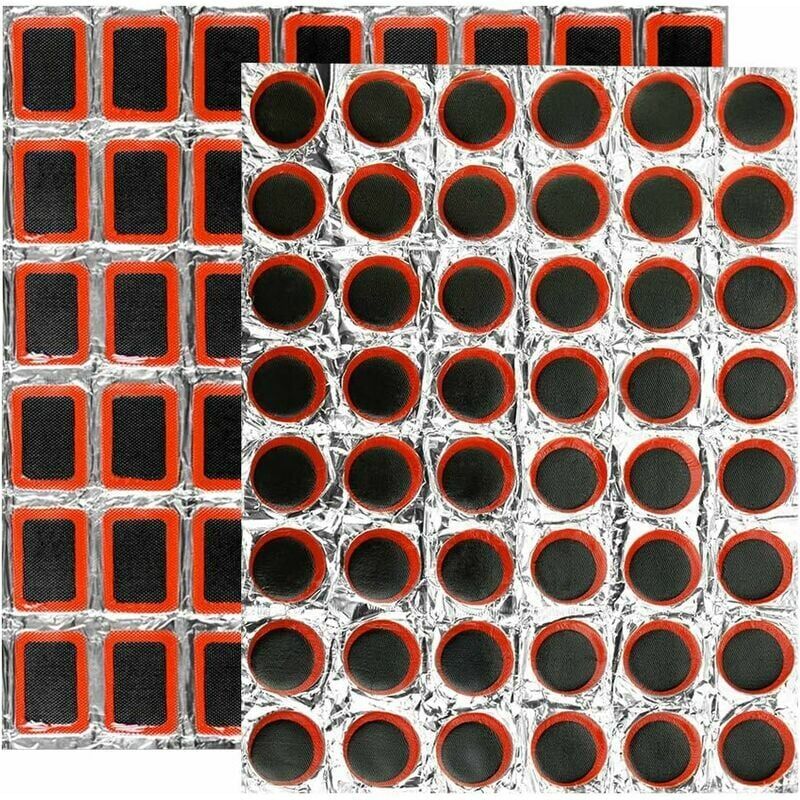 foto del prodotto 192 pezzi di toppe in gomma per bici, toppe universali per pneumatici per bici, kit di riparazione portatile per forature per bici, toppe rotonde per