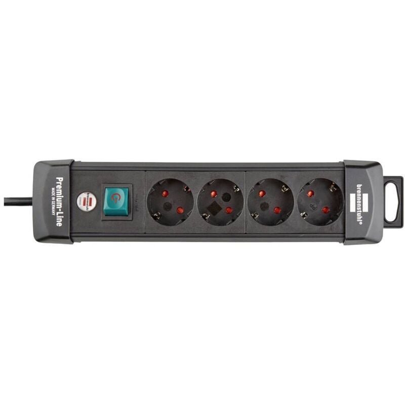 foto del prodotto 1951140100 multipresa con interruttore 4 vie nero schuko 1 pz. - brennenstuhl