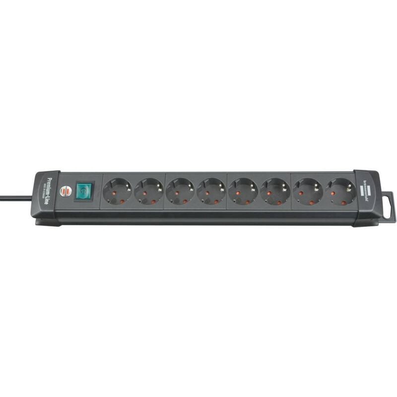 foto del prodotto 1951180100 multipresa con interruttore 8 scomparti nero schuko 1 pz. brennenstuhl