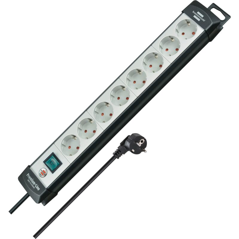 foto del prodotto 1951580101 multipresa con interruttore 8 scomparti nero, bianco schuko 1 pz. brennenstuhl