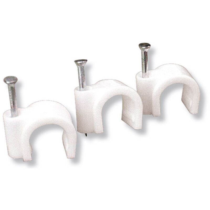 foto del prodotto 1cf graffetta fissacavi con chiodo col. grigio mm.15-16 100 pz.