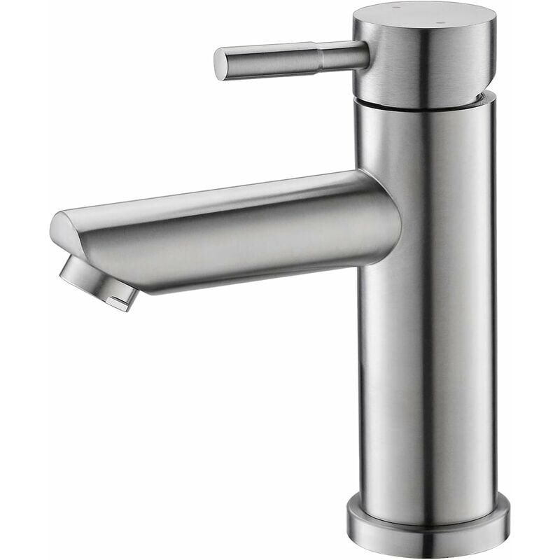 foto del prodotto 1pc 304 rubinetto in acciaio inox, design moderno rubinetto regolabile per lavandino caldo e freddo design del bagno 175x150x50mm argento
