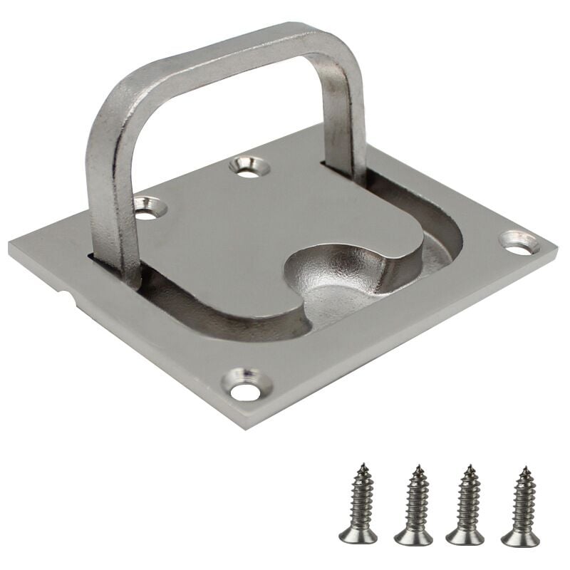 foto del prodotto 1pc 316 fibbia per pavimento in acciaio inossidabile, fibbia per ponte marino, maniglia per portello, maniglia per camper 76x57 mm 