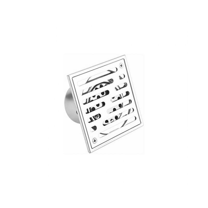 foto del prodotto 1pc argento scarico per doccia in acciaio inossidabile 110x110 mm, scarico a pavimento per bagno di grosso calibro, griglia di scarico, scarico per