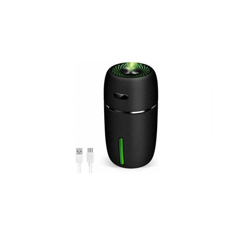 foto del prodotto 1pc bambini con due modalità di spruzzo, silenzioso con luci led a 7 colori umidificatore domestico portatile usb, 200 ml (nero)