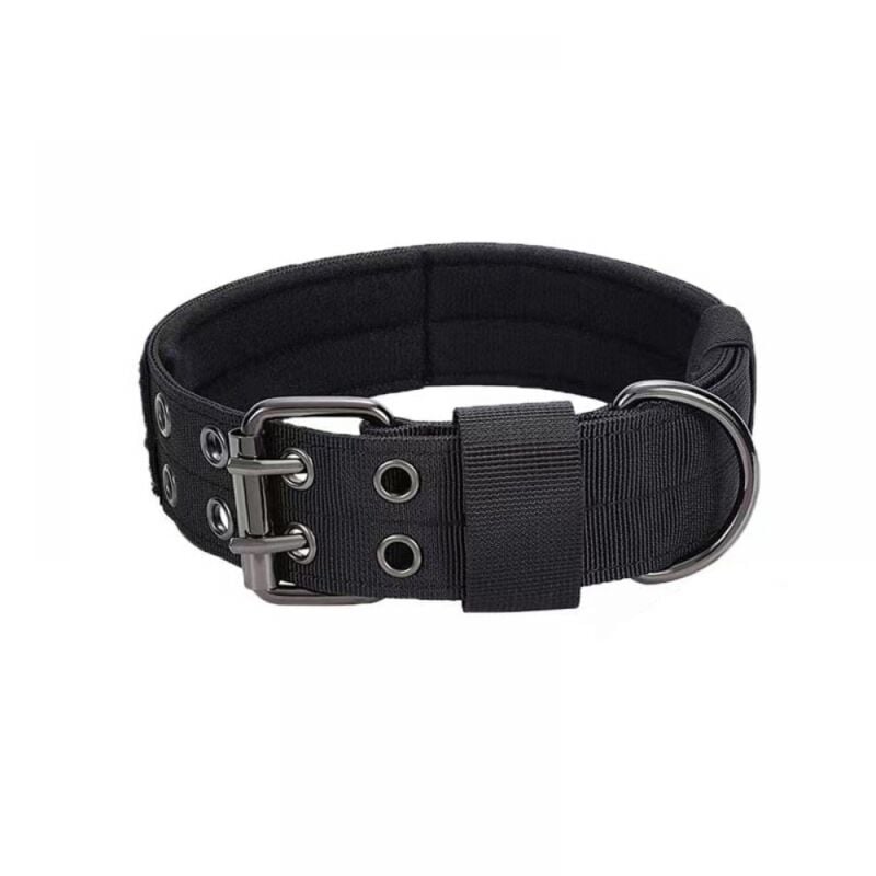 foto del prodotto 1pc collare per cani imbottito regolabile militare nero, xl 50 60 , collare per cani in nylon con fibbia in metallo per l addestramento di cani di