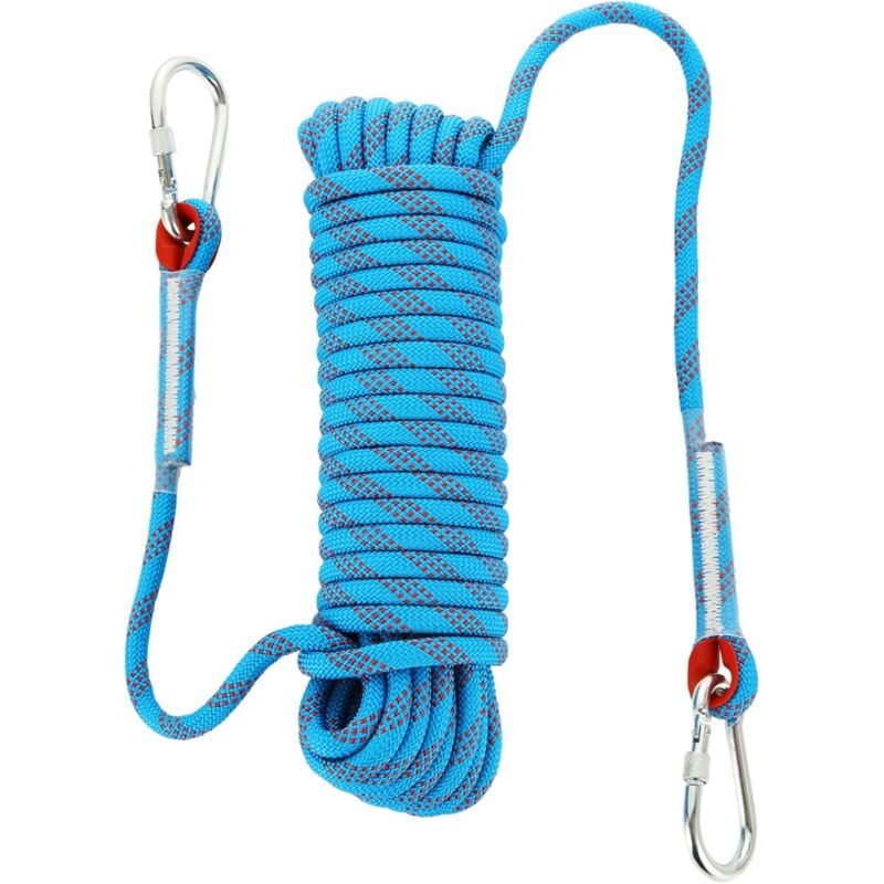 foto del prodotto 1pc corda da arrampicata con moschettone di sicurezza statico 10mm corda da alpinismo in poliestere salvataggio per escursionismo alpinismo montagna