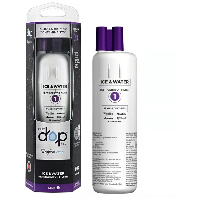 foto del prodotto 1pc nuovo filtro per l acqua del frigorifero, compatibile con il filtro del frigorifero per acqua e ghiaccio 1, adatto per edr1rxd1