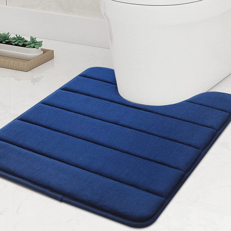 foto del prodotto 1pc sedile wc memory foam, antiscivolo, con ritagli, 40 x 50 cm, assorbente, lavabile, adatto per wc, blu