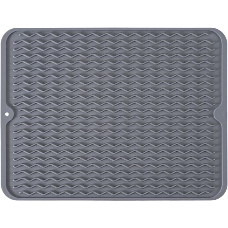 foto del prodotto 1pc tappetino per asciugare i piatti, tappetino per scolapiatti in silicone grigio scuro tappetino per accessori da cucina ad asciugatura rapida