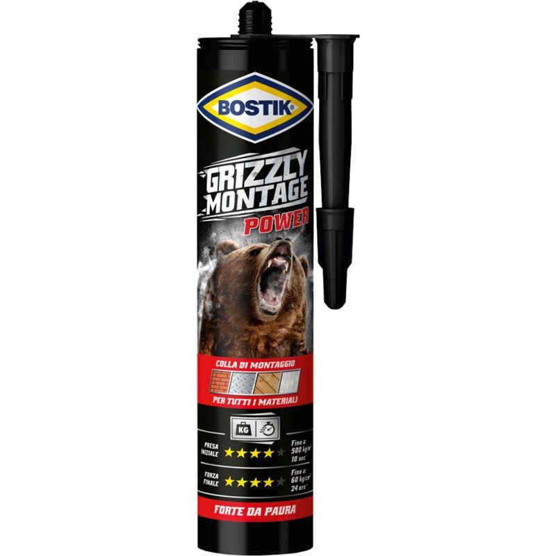 foto del prodotto 1pz bostik grizzly montage power cartuccia 370g bianca
