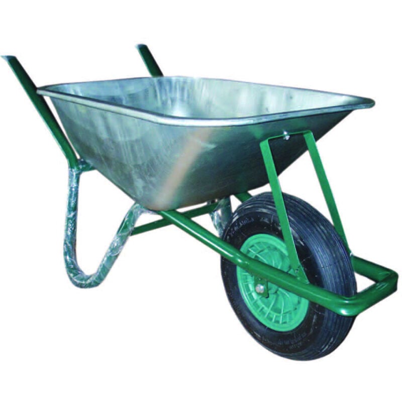 foto del prodotto 1pz carriola telaio in acciaio con vasca zincata lt.85 - vasca zincata lt.85