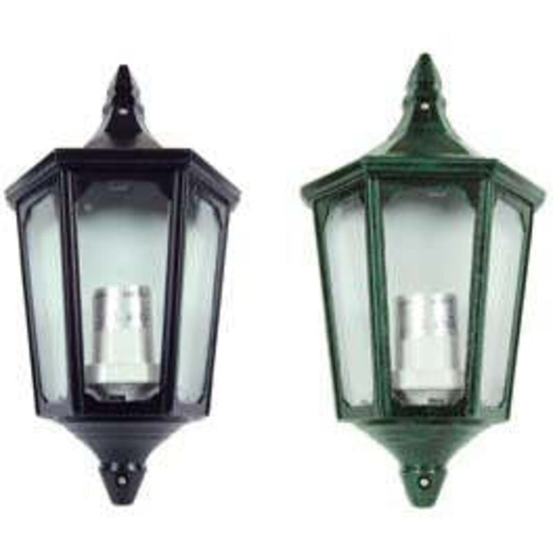 foto del prodotto 1pz lanterna a parete modello berlino - 60w ip44 mm.192x103x355h. verde anticat