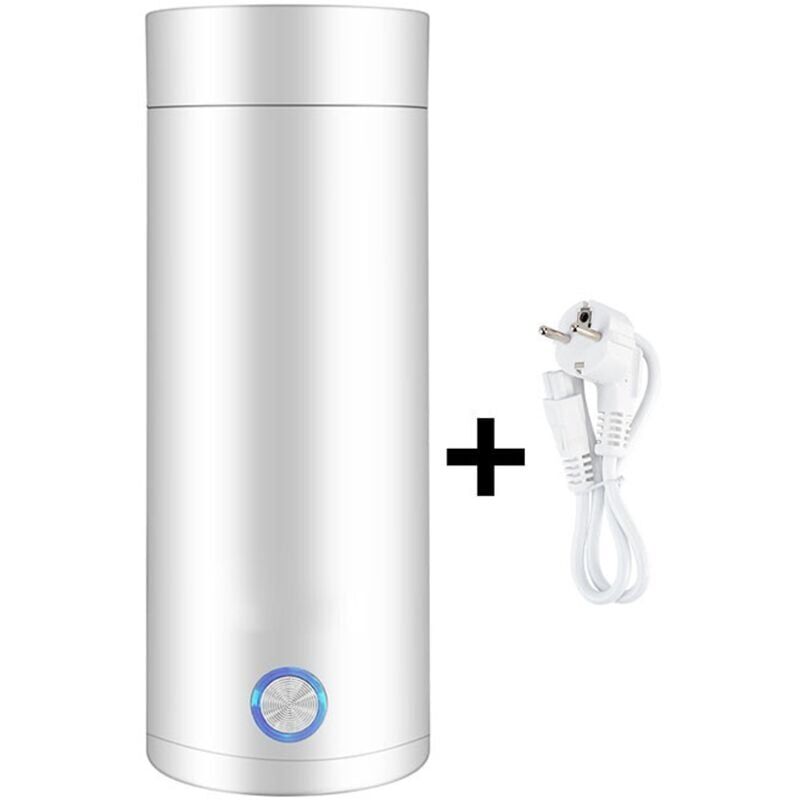 foto del prodotto 1pz mini bollitore da viaggio, bollitore elettrico piccolo in acciaio inox da 400ml, bianco, tazza elettrica 3 in 1, adatto per t , latte e caff 