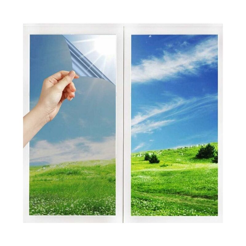 foto del prodotto 1pz pellicola adesiva riflettente per protezione della privacy, controllo della temperatura, anti calore, per finestre, negozi di casa e ufficio 45