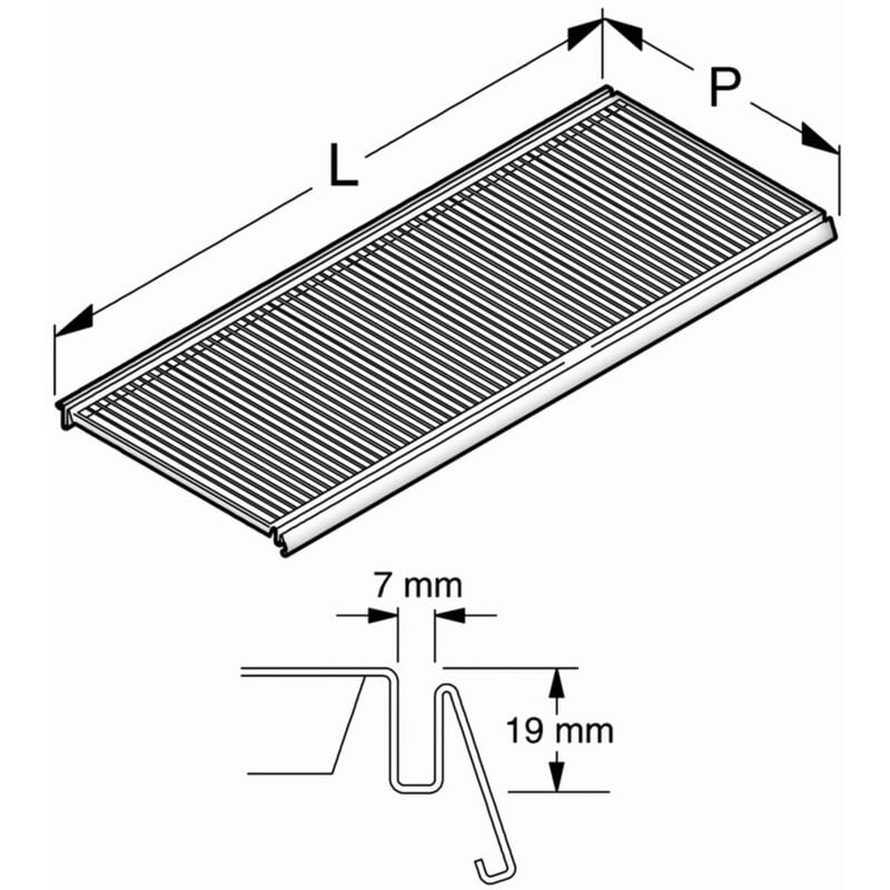 foto del prodotto 1pz ripiano in filo con gola cm. 37x100 col. bianco ral9001