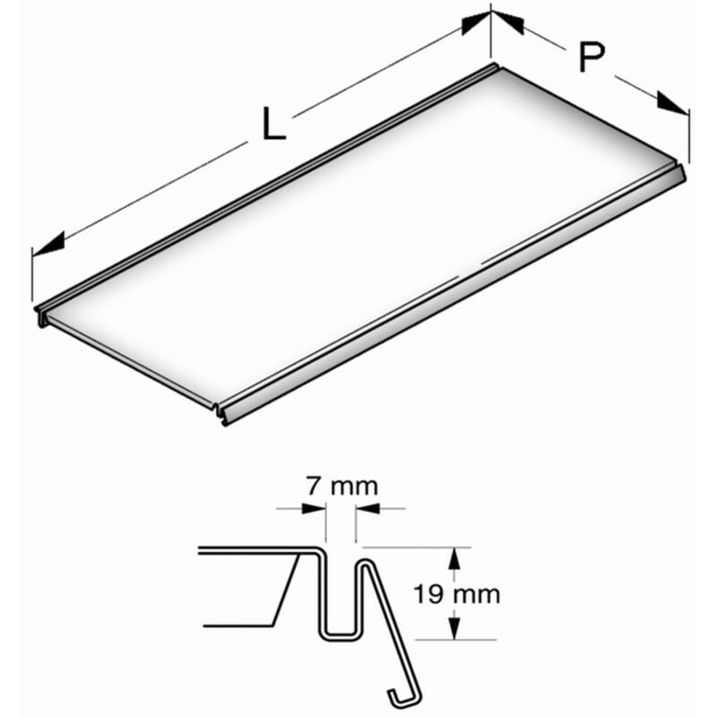 foto del prodotto 1pz ripiano liscio cm. 37x100 col. bianco ral9001