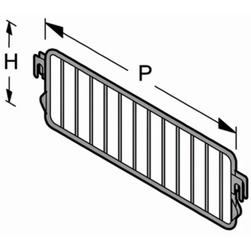foto del prodotto 1pz separatore griglia filo ripiani acciaio cm37x17 h colore grigio