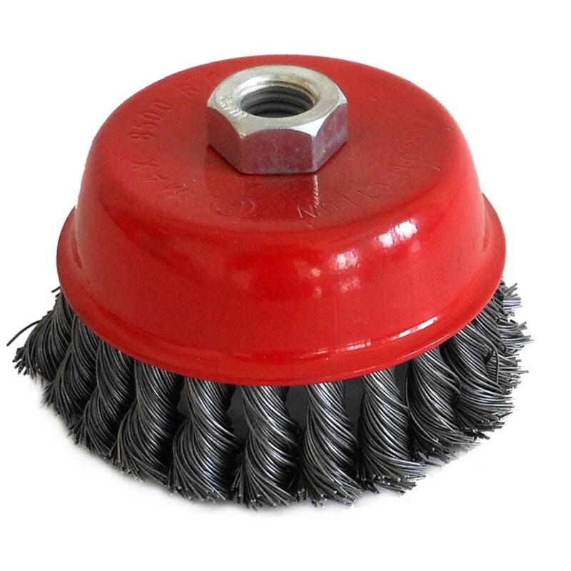 foto del prodotto 1pz spazzola a tazza a mazzetti ritorti attacco m14 mm. 75