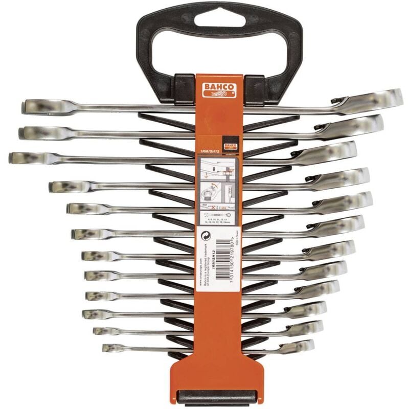 foto del prodotto 1rm sh12 chiave combinata a cricchetto misura metrica 8 19 mm bahco