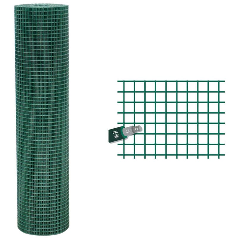 foto del prodotto 1rotolo rete elettrosaldata plastificata h 50 cm - 6 x 6 mm - f.1,0