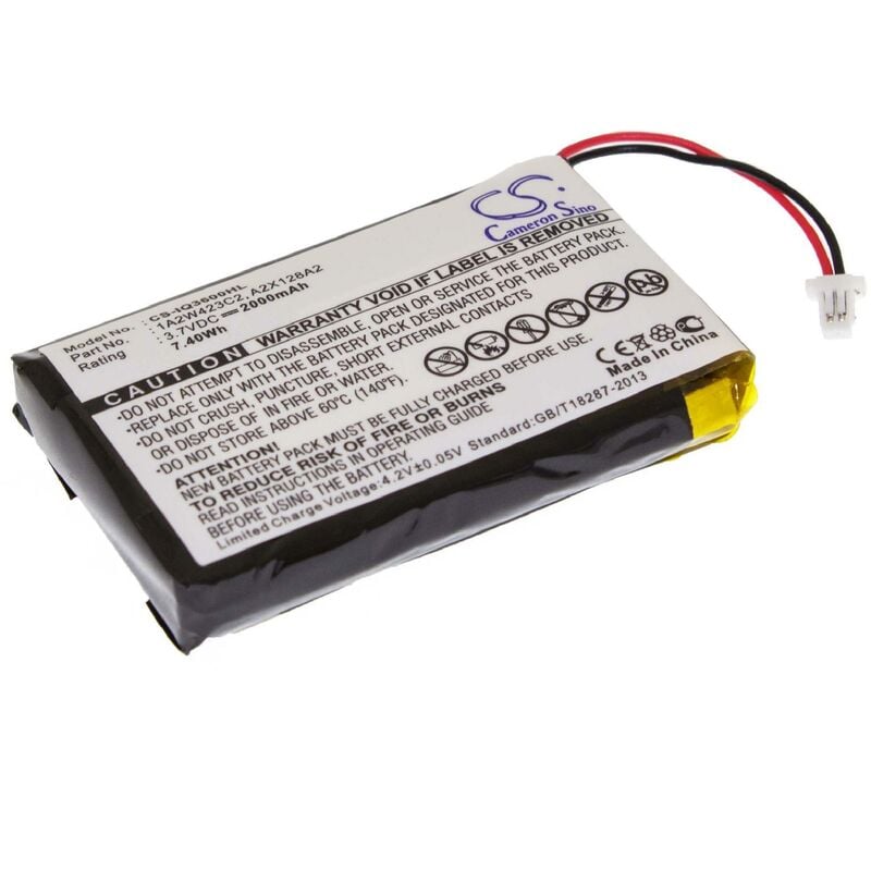 foto del prodotto 1x batteria compatibile con garmin ique 3600, 3200, 3600a navigatore gps 2000mah, 3,7v, li poly sostituisce 1a2w423c2, a2x128a2 vhbw