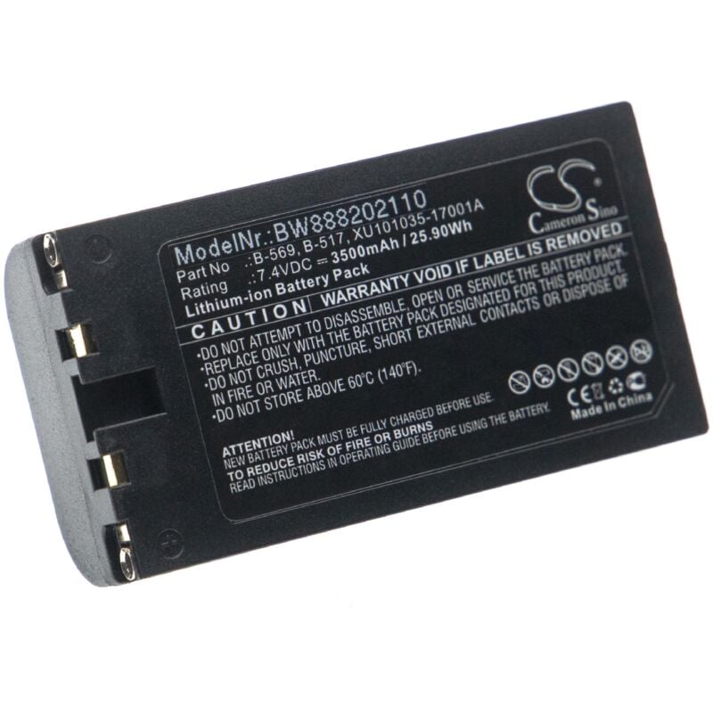 foto del prodotto 1x batteria compatibile con graphtec gl500a, gl240, gl220e, gl450, gl200, gl220, gl200a dispositivo di misurazione 3500mah, 7,4v, li-ion - vhbw