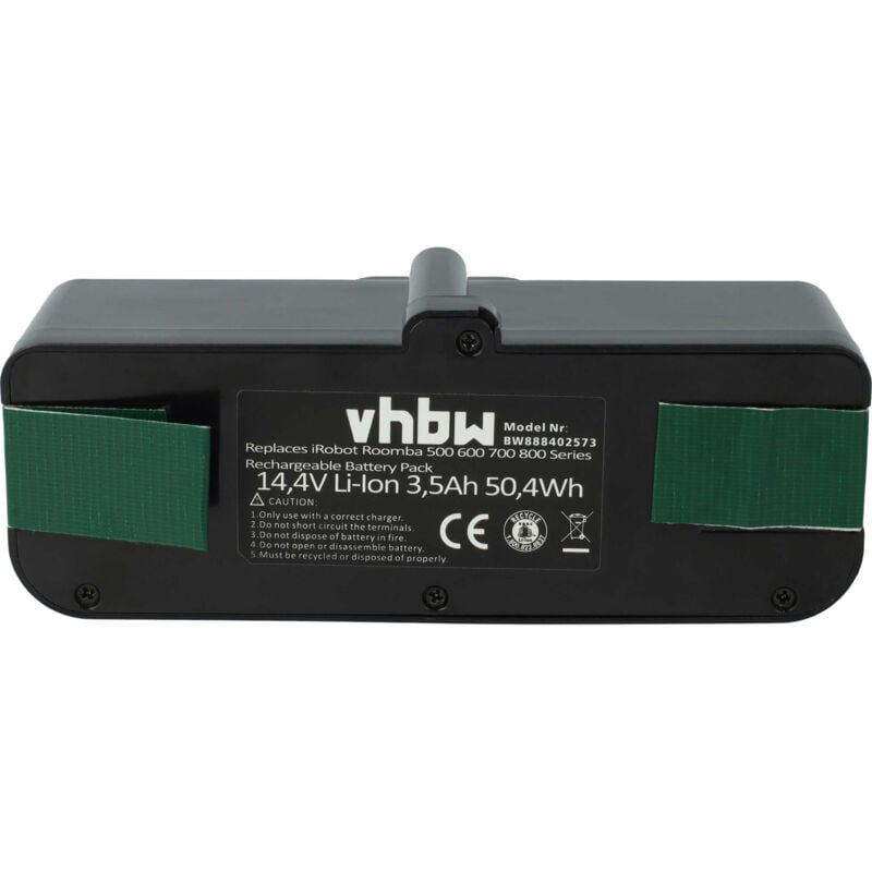 foto del prodotto 1x batteria compatibile con irobot roomba 640, 671, 665, 675, 652, 681, 685, 677, 614, 680, 670, 676, 615 aspirapolvere 3500mah, 14,4v, li ion 