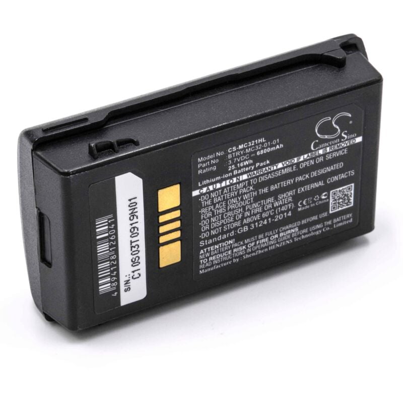 foto del prodotto 1x batteria compatibile con motorola symbol mc3200, mc32n0 lettore di codici a barre, pos 6800mah, 3,7v, li-ion - vhbw