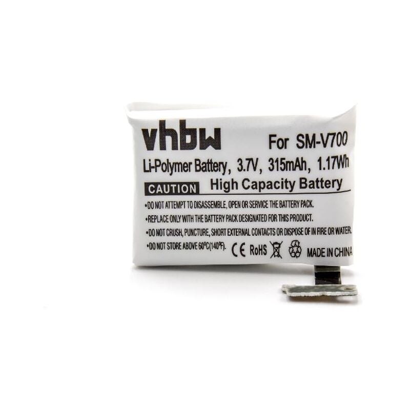 foto del prodotto 1x batteria compatibile con samsung galaxy gear v700 smartwatch orologio bracciale fitness 315mah, 3,7v, li poly vhbw